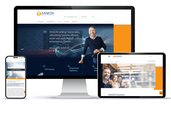 Bild Website SANEON "go-digital" gefördert