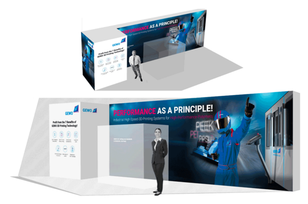 GEWO Industrie 3D Drucker Messestand